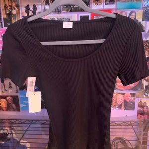 Aritzia Black Ribbed Top